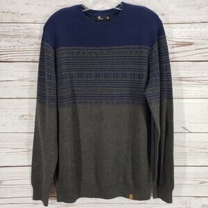 Neve Men's Blue Knit Wool Blend Crew Neck Pullover Sweater Size XL